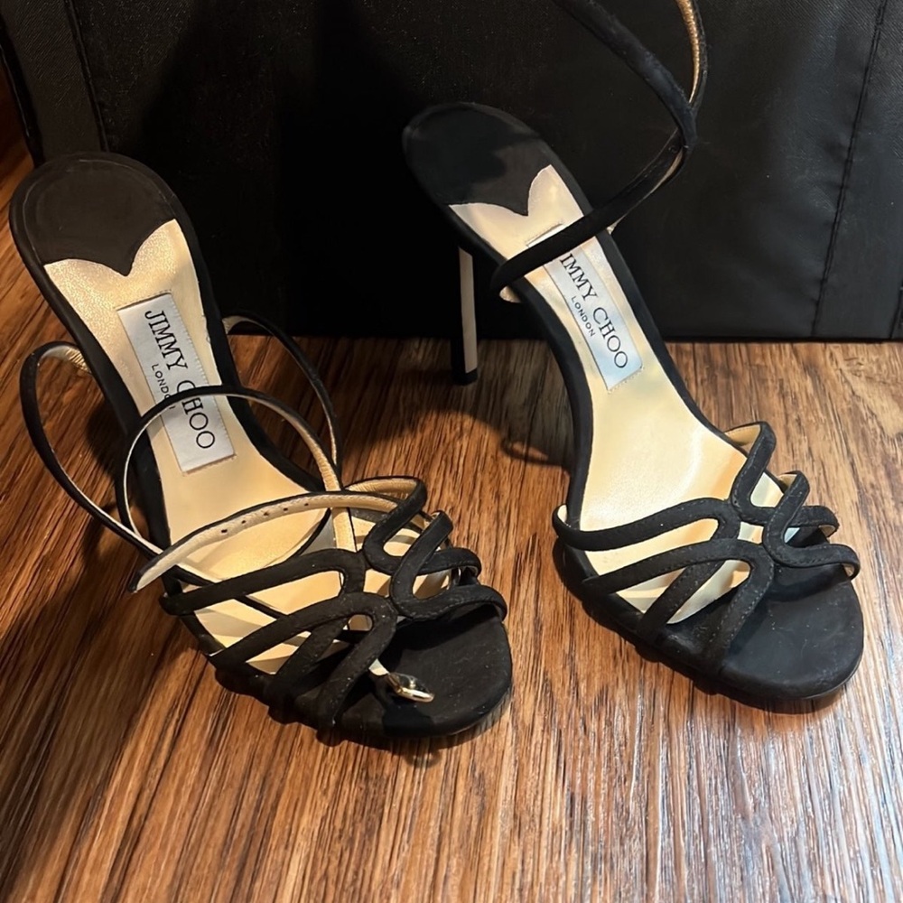Jimmy Choo black heels sandals